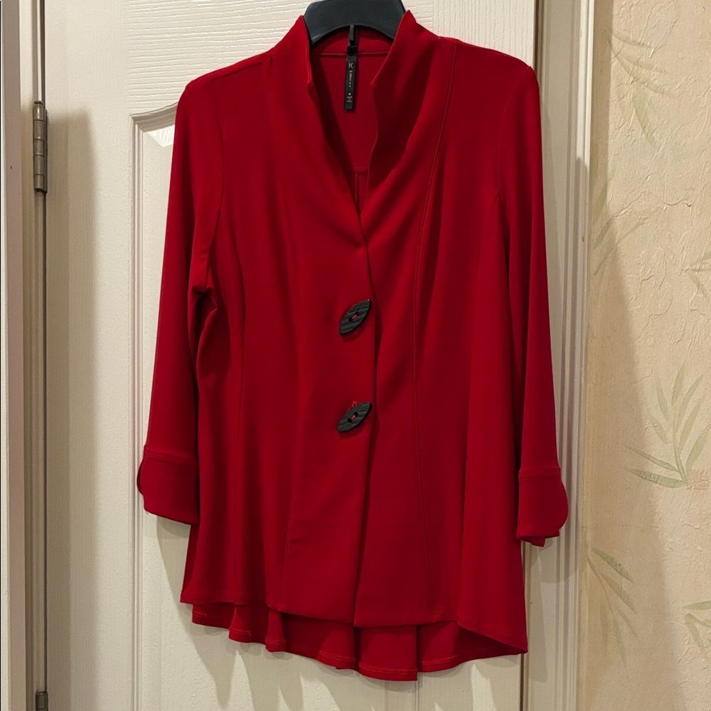 Connie Ruby Red Button Down Shirt